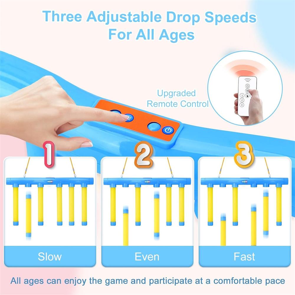 Reflex Drop Sticks Challenge Game with Remote Control 3 Speed Modes Hand-Eye Coordination & Reaction Training Toy Kids Adults
