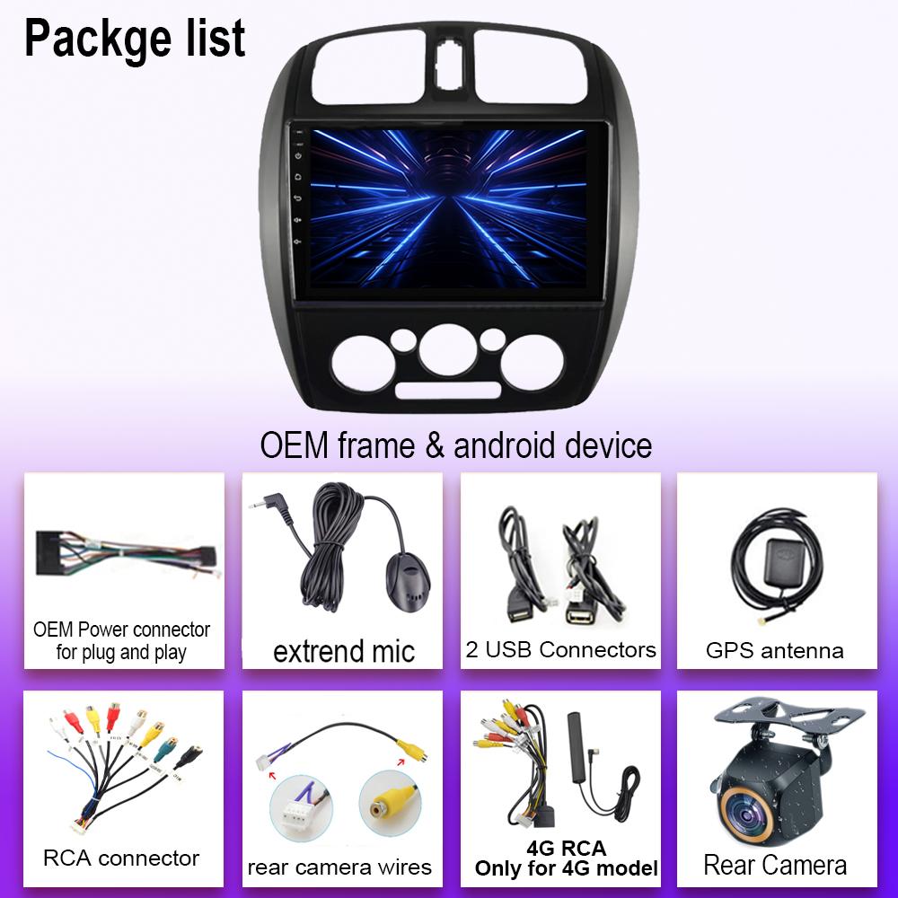 Android 14 For Mazda 323 BJ 2000-2003 Auto Radio Stereo Head Unit Carplay Multimedia Video Player Navigation WIFI No 2din DVD BT