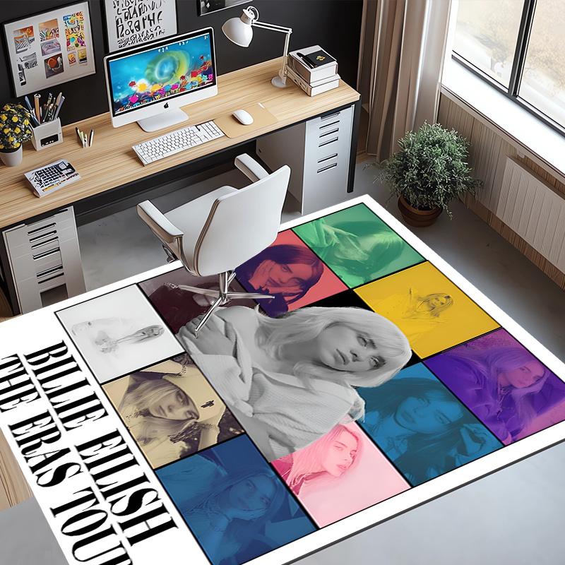 Billie Eilish Pattern Rug, Indoor/Outdoor Mat, for Picnic, Gameroom, Bedroom, Office, Living Room, Home Decor Carpet, Birthday Gift