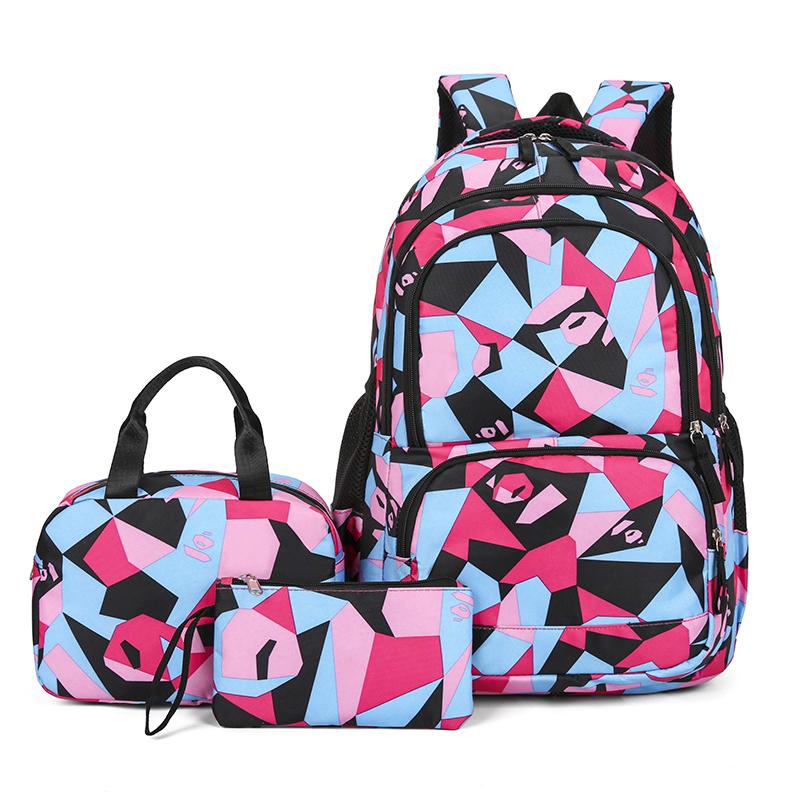 Multi-piece Casual Backpack Student Backpack Thermal Insulation Lunch Bag Large Capacity