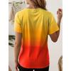 Damskie T-shirty dla Kobiet T-shirty z Nadrukiem Gradientowym 3D Casual Street Odzież Damska Letni T-shirt Moda Damski T-shirt