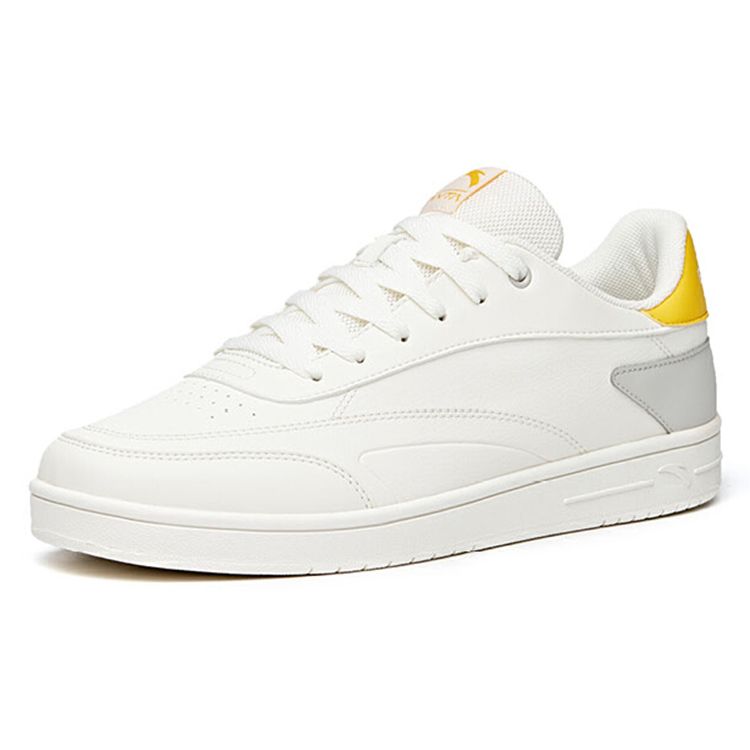 Anta Lifestyle Series Non-Slip Lightweight Shock Absorbing Low-Top Skate Shoes Men Sneakers White Gray 912038031R-4