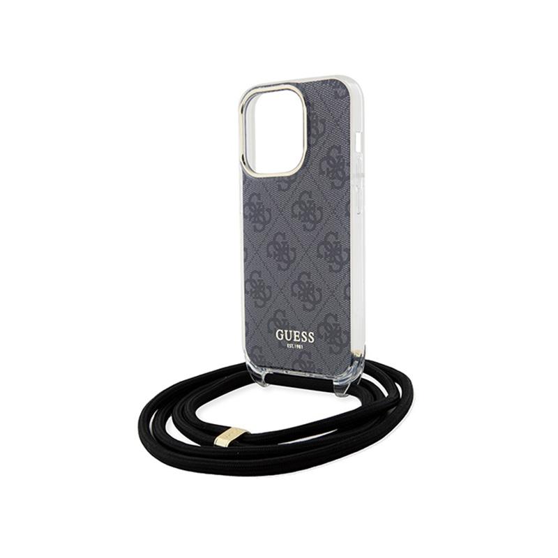 Guess Crossbody Kordel 4G Print - Hülle Iphone 15 Pro (Czarny)