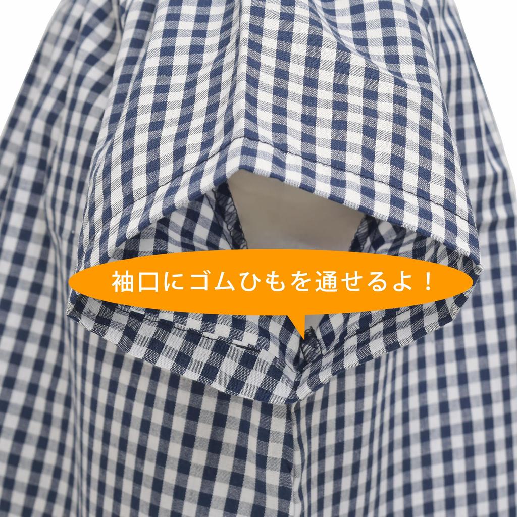 COLORFUL CANDY STYLE Short Sleeve Smock In Large Check and Navy Set of Stylish Short Sleeve Kindergarten Elementary School Calligraphy Art N1323113