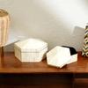 Hexagonal Bone Inlay Box Set of 2 – Handcrafted Decorative Storage Boxes