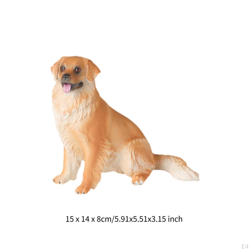 Lifelike Dog Sculpture Animal Figurine Crafts Toy Decorative Animals Action Figure Miniature