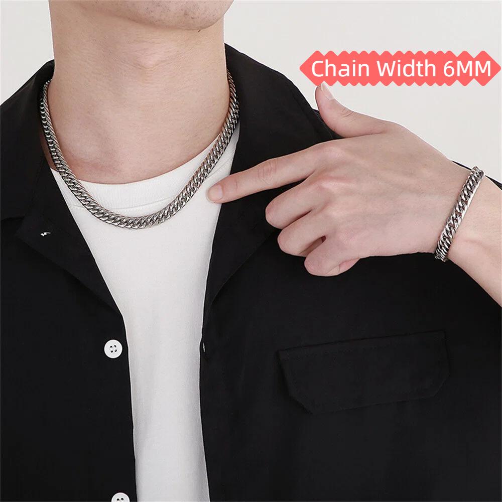 Goldfarbene Edelstahl 5mm Blumenkasten Gliederkette Armbänder Halskette Für Damen Herren Party Hochzeit Schmucksets Geschenke