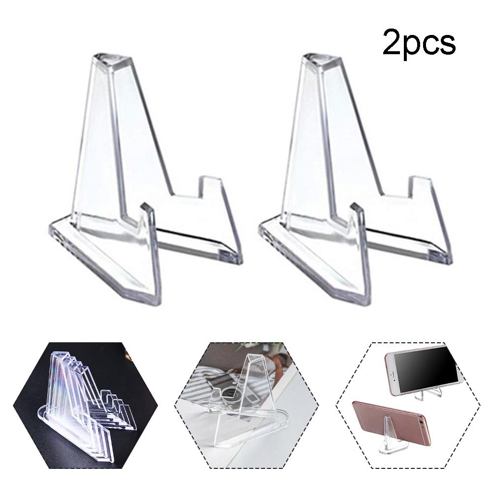 2pcs Display Stand Acrylic Material L:6.8x5.2CM S 3.6x2.7CM