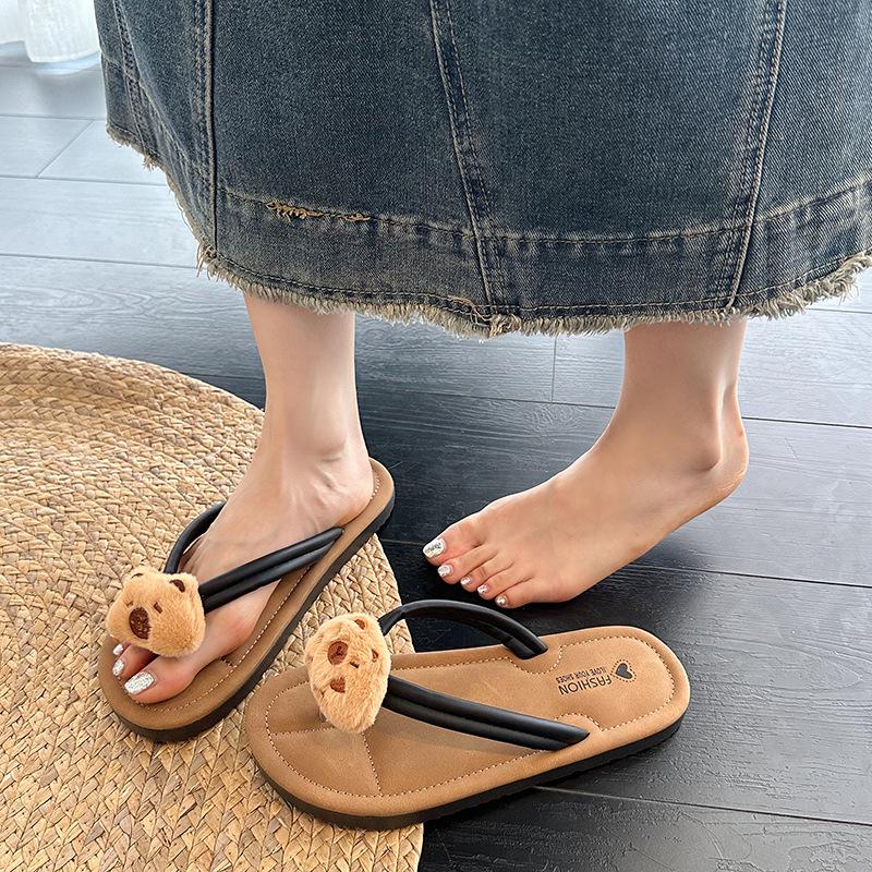 High-value sweet and versatile girl non-slip slippers super soft and cute cartoon wear-resistant flip-flops 2025 summer and autumn new models