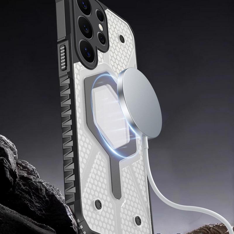 Honeycomb Pattern Magnetic Phone Case For Samsung S26 Ultra S25 FE S24 S23 Plus S22 A35 A55 A16 A26 A36 A56 A17 A57 5G Shockproof Bumper Cover