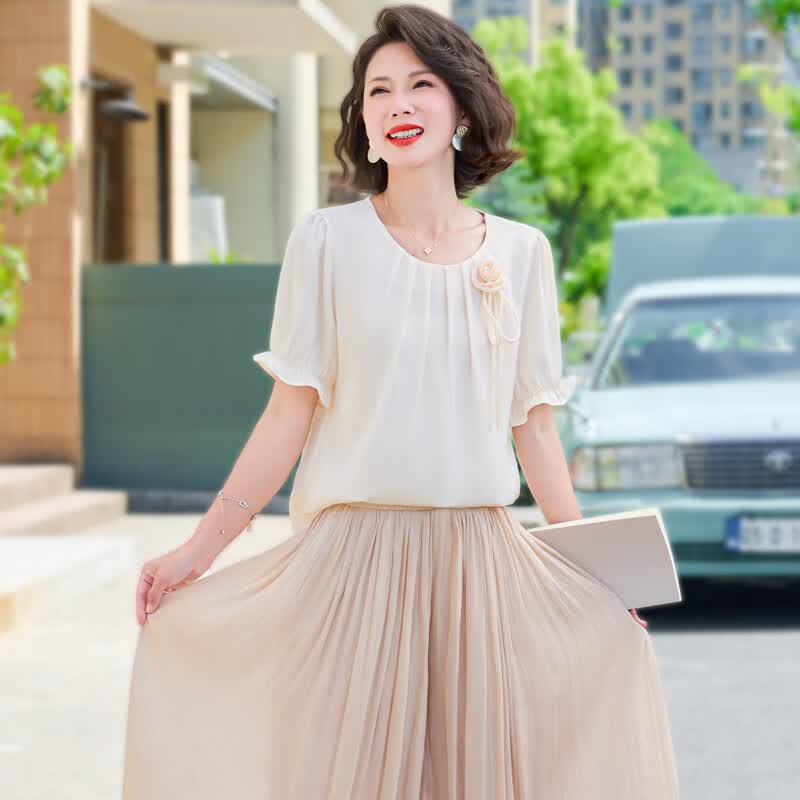 Elegant Summer T-Shirt for Middle-Aged Women