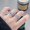 Star Flower Ring~ Blue Enamel Zircon Butterfly Flower Adjustable Opening Ring Women'S Niche Premium Ring
