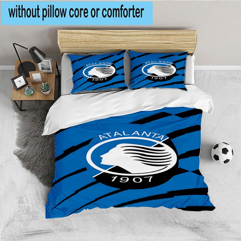 3PCS Football Atalanta Bedding set,Ideal For1pc Duvet Cover And 2pcs Pillowcases Perfect for Christmas gift,Ideal for Bedroom, Dormitory