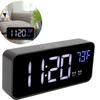 LED Digital Alarm Clock Thermometer with Snooze USB Charging Bedroom Office DecorationBlack