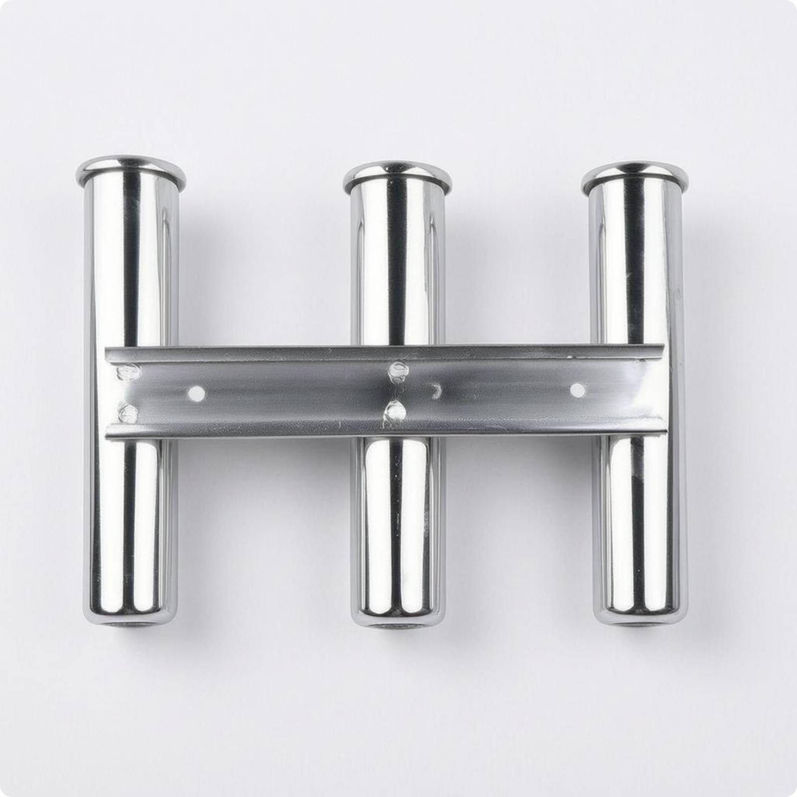 Stainless Steel Rod Holder Polished Silver