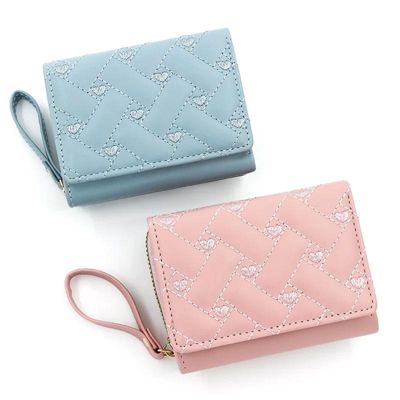 Women Kawaii Cute Wallet Lady Wallet Pink Purse Small Leather Wallet Coin Purse