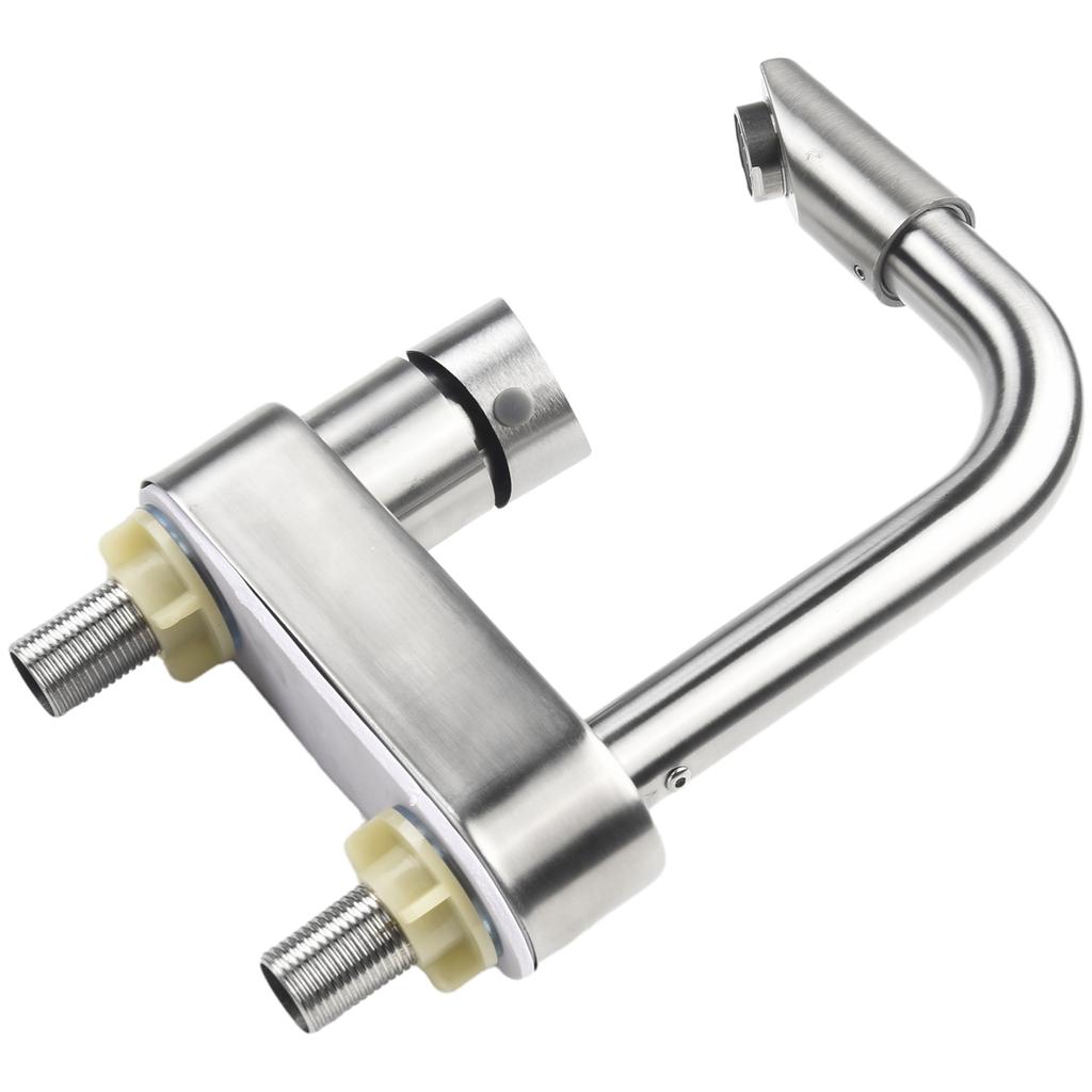 Basin Faucet Kitchen Sink Faucet 304 Stainless Steel Tap Cold And Hot Mixer Tap Deck Mounted Bathroom Washbasin Faucet