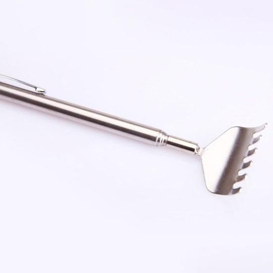 Stainless Steel Extendable Back Scratcher Portable Hard-to-Reach Areas Five-Teeth Telescoping Handle Back Scratcher Massager Tools