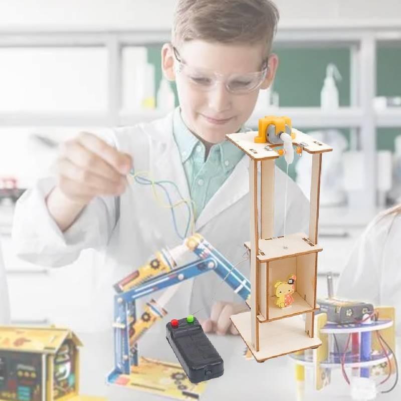 Elevator Lift Technology Diy Invention Science Experiment Stem Education Toy Wood Material