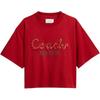 Coach Solid Color Short Sleeve Round Neck T-Shirt Women tops Red CX311-RED