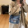 Damen Bestickte Denim Tasche Leichte Umhängetasche