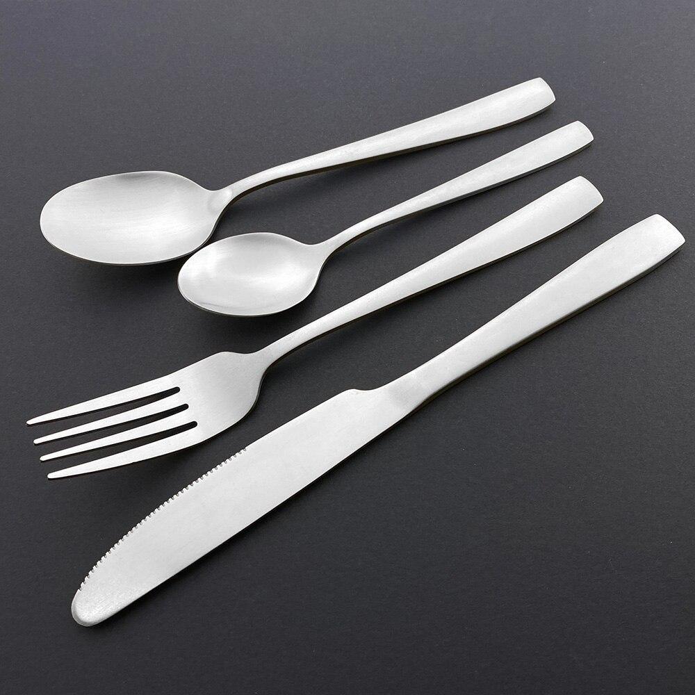 5Pcs Gold Matte Dinnerware Set Stainless Steel Cutlery Home Dessert Fork Spoon Knife Dinner Set Silverware Flatware Set