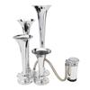 12V 185dB Four Trumpet Air Horn with Compressor - Silvery Musical Sound for Trucks / Cars