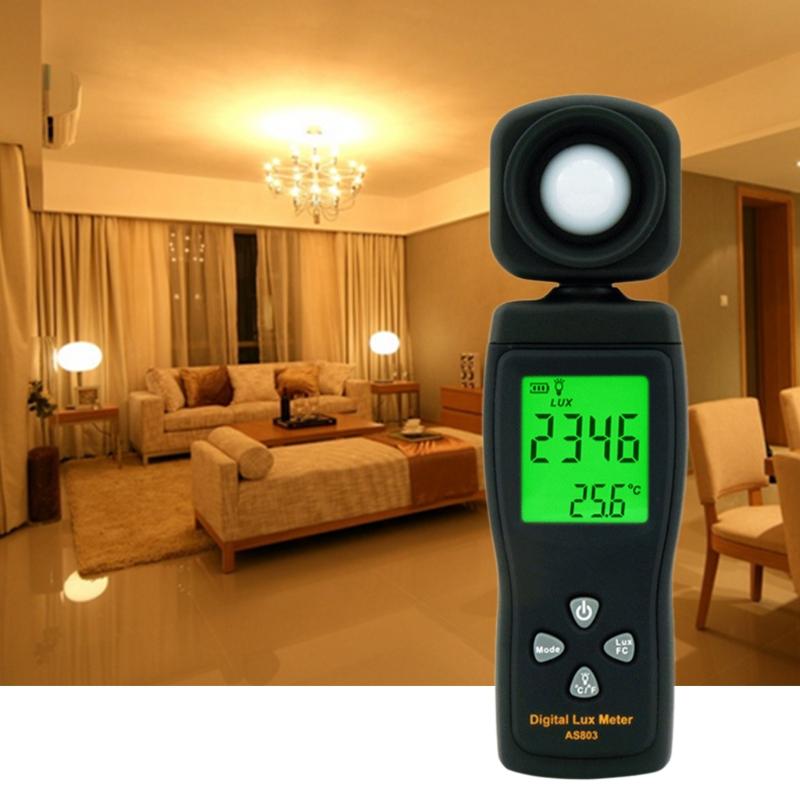 AS803 Luxmeter Digital Light Meter for Lux Meter Photometer Radiometer LCD Handheld for Led Garden Grow Lights Aquarium
