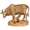 Pure Brass Cow With Calf Statue, Showpiece, Pooja For Home Decor - 4 Inch