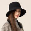 Chapeau de pêcheur en laine pour femme, chapeau seau de couleur unie, chapeau de bassin chaud d'extérieur