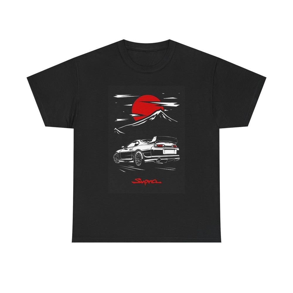 

Toyota Supra Graphic T Shirt Vintage Mountains JDM Tuner Unisex Heavy Cotton Tee 2XL
