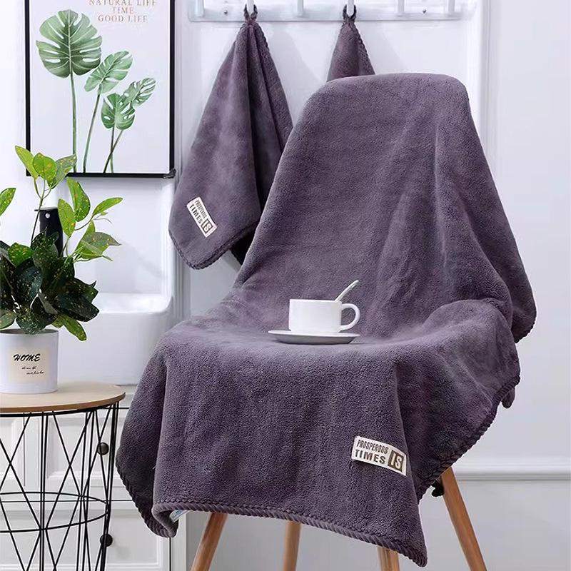 Super Thick 530g Coral Fleece Bath Towel - Large, Quick-Dry, Absorbent for Women & Adults
