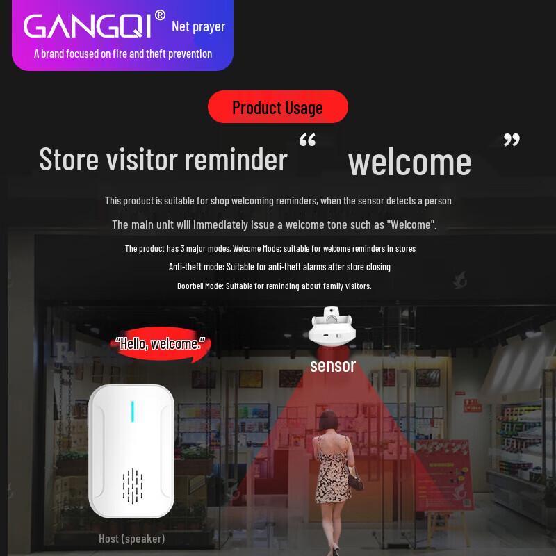 Gangqi Wireless Welcome Sensor & Doorbell System
