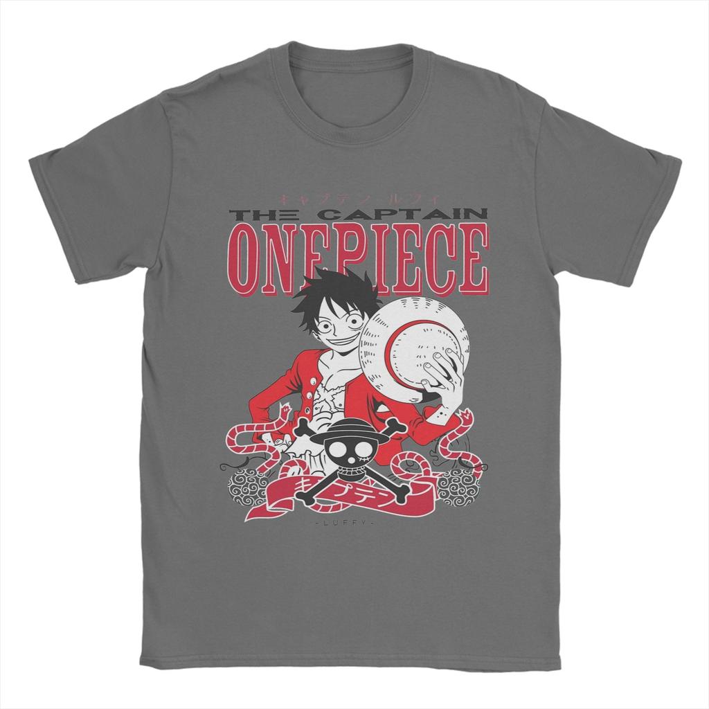Unique Monkey D Luffy TShirts for Men Crewneck Cotton T Shirts Ones Pieces Short Sleeve Tee Shirt Adult Clothing