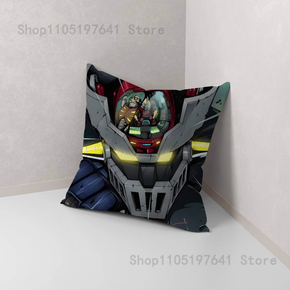 Anime M-Mazinger Z Robot Pillow Case For Sofa Decor Car Office Room Printing Cushion Cover Decorations and Protector