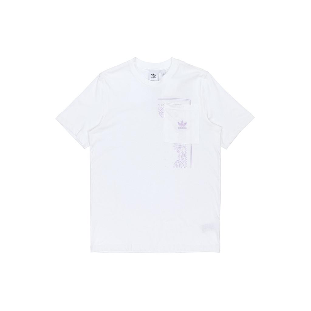 Adidas Originals Trefoil Cashew Print Pocket Short Sleeve T-Shirt Men Tops White DX3657