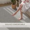 Living Room Rug, Thick Pile Geometric, Non-Slip, 160 x 120 cm, Grey