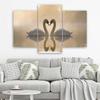 Three Piece Picture Canvas Print Swan Birds Lake