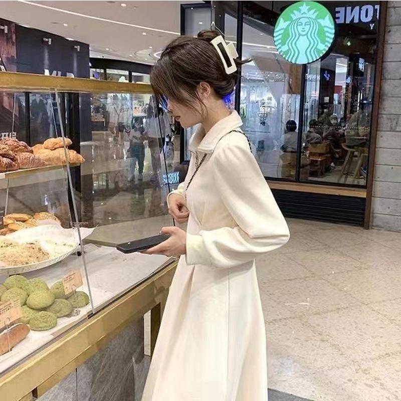 Women's Plus Size Waist-Slimming Waffle Dress, Long Sleeve for Autumn/Winter