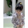 Korean Style Leopard Print Long Sleeve One-Piece Swimsuit for Girls