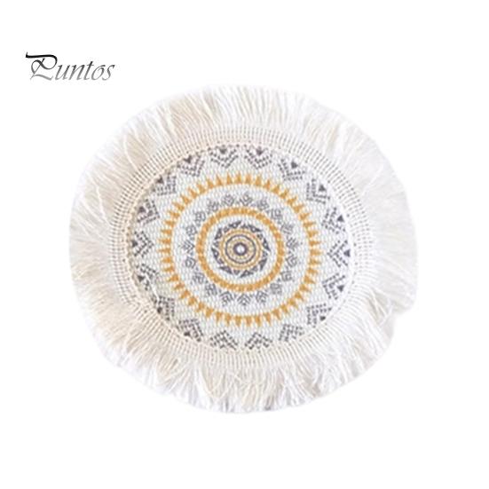 Descanso de Panela Antiderrapante para Cozinha, Jogo Americano Tecido de Algodão Estilo Boho, Jogo Americano de Mesa com Franjas de Borla para Pratos de Jantar, Jogo Americano Lavável a Quente, Suporte de Panela Resistente para Pratos Quentes,