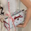 Contrast Color Bow PU Shoulder Bag Sweet Underarm Bags Shopping French Stick Handbag  School