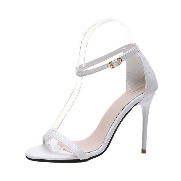 Small Fresh High Heel Sandals Women 2025 New Simple Versatile Stiletto Sexy Word with Internet Celebrity High Heels