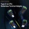 Type-C To 2 Pin Crimp Terminal Block Solderless Plug Charging Connector  Phone Laptop
