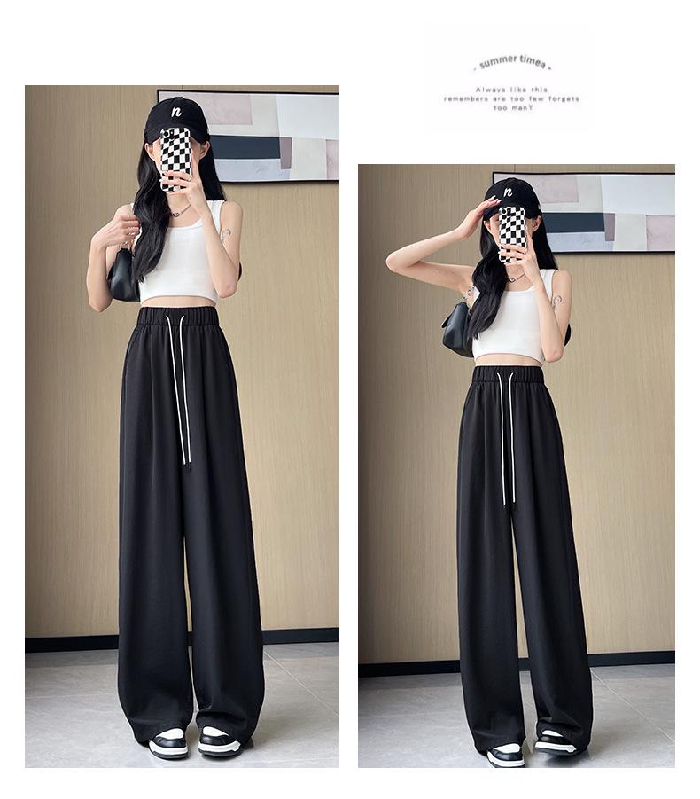White Women's Wide-Leg Quick-Dry Ice Silk Pants