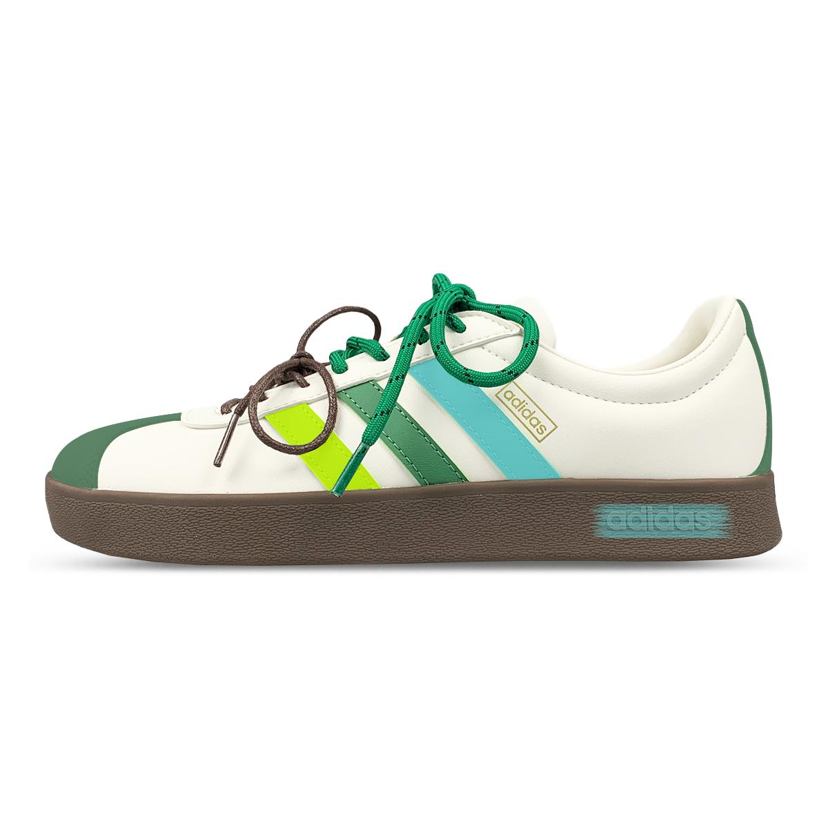 

Adidas VL COURT 2.0 Abrasion Resistant Breathable Low top Skateboard Shoes Unisex White Green JH5061(Team1311-) 44⅔