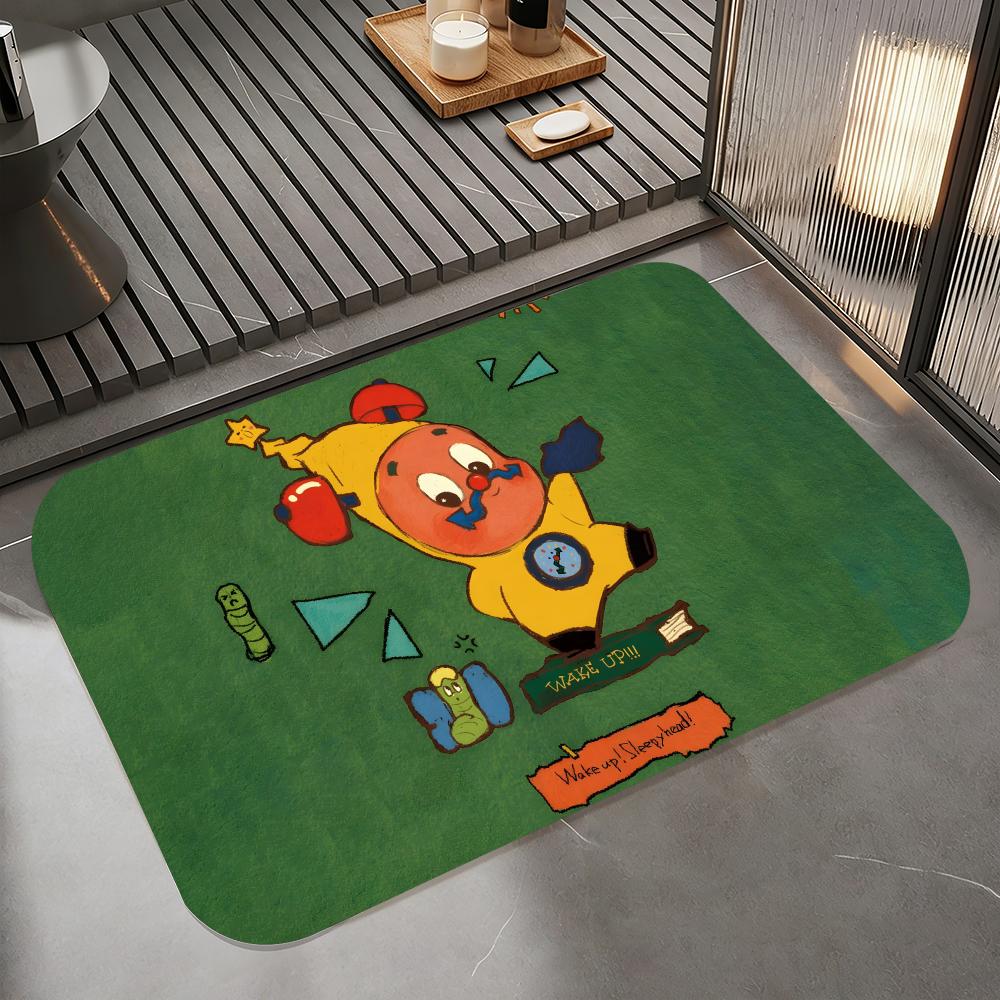 Anime T-twinkle Floor Mat Diatomite Bath Mat, Quick Dry Absorbent Non-Slip Door Mat