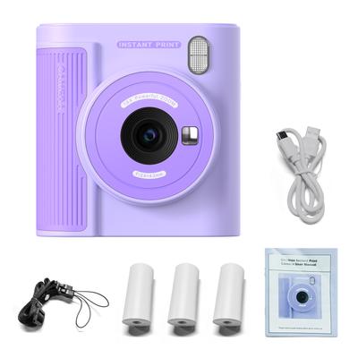 Kids Instant Print Camera 1080P High-Clear Digital Camera Inkless Thermal Printer with Print Paper