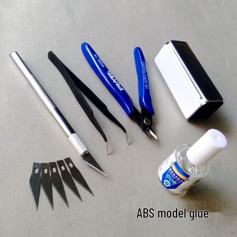 Gundam Modellmonteringsverktygssats: Avbitare, Hobbykniv, Pincetter, Elektrisk polermaskin