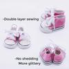 Etistta 6 Pairs of Glitter Canvas Doll Shoes for 18 inch Doll Shoes Baby Doll Shoes American Dolls Accessories